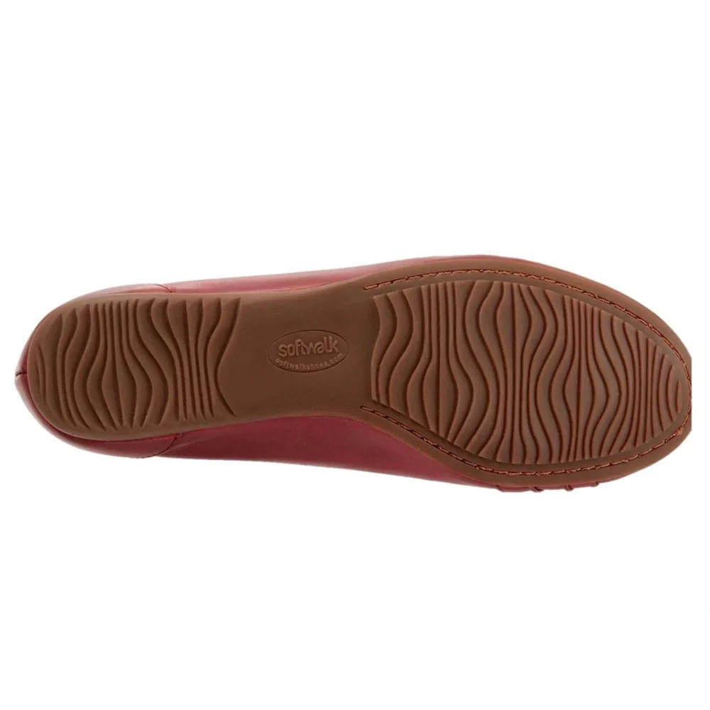 NIB Trotters Softwalk Dark Red 100% Leather Ballet Flats Comfort Shoes Size 7